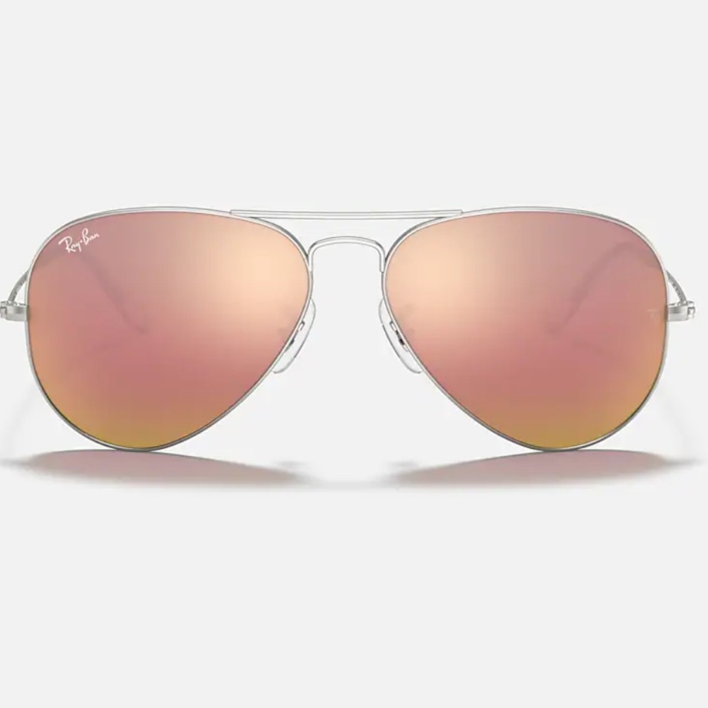 Ray ban pink copper flash aviator sunglasses